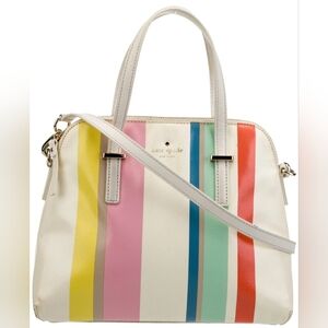 Kate Spade Designer Cedar Street Maise Coloful Stripe Purse Crossbody Purse Bag